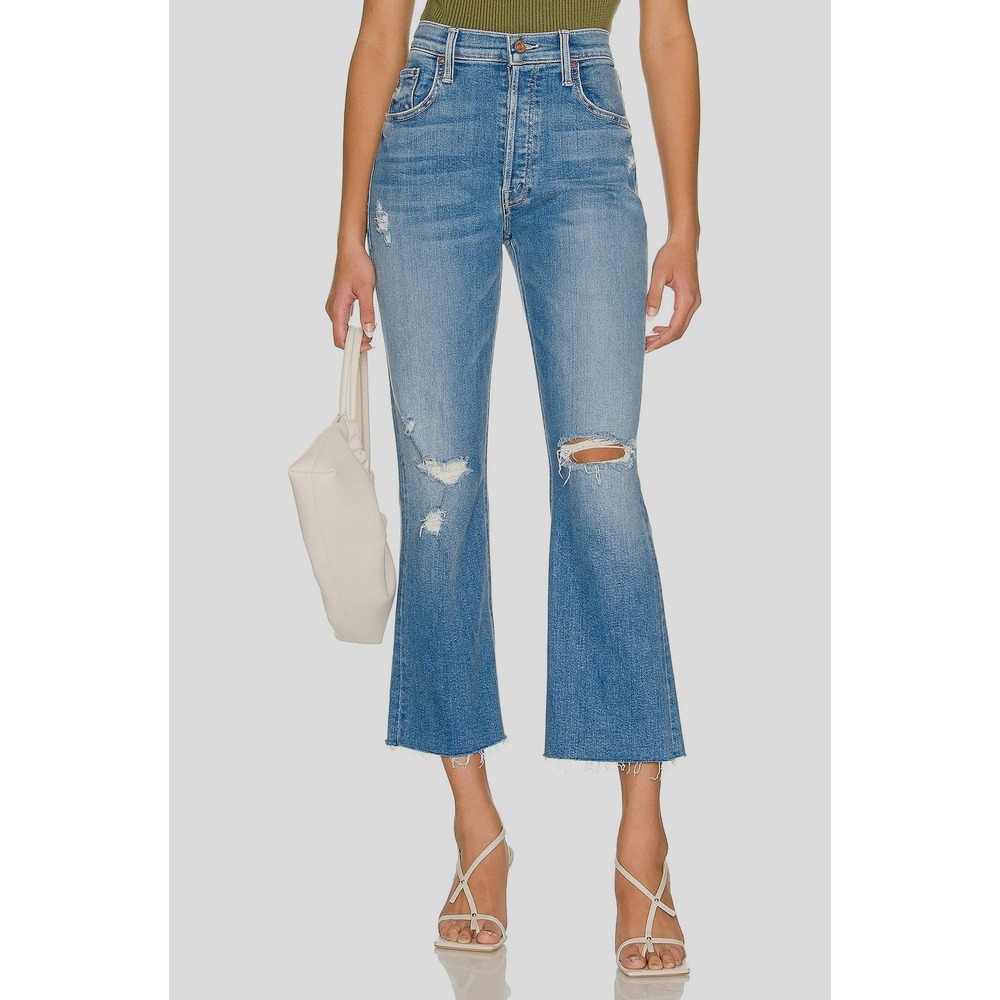 Mother Tripper Flare Jeans Women's 27 Play Like A Pirate Distressed Ankle Fray